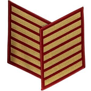 1 Set- 28 Year US Marine Corps Service 7 Stripes, Lrg Size, 4-1/8"W x 6-1/8"H